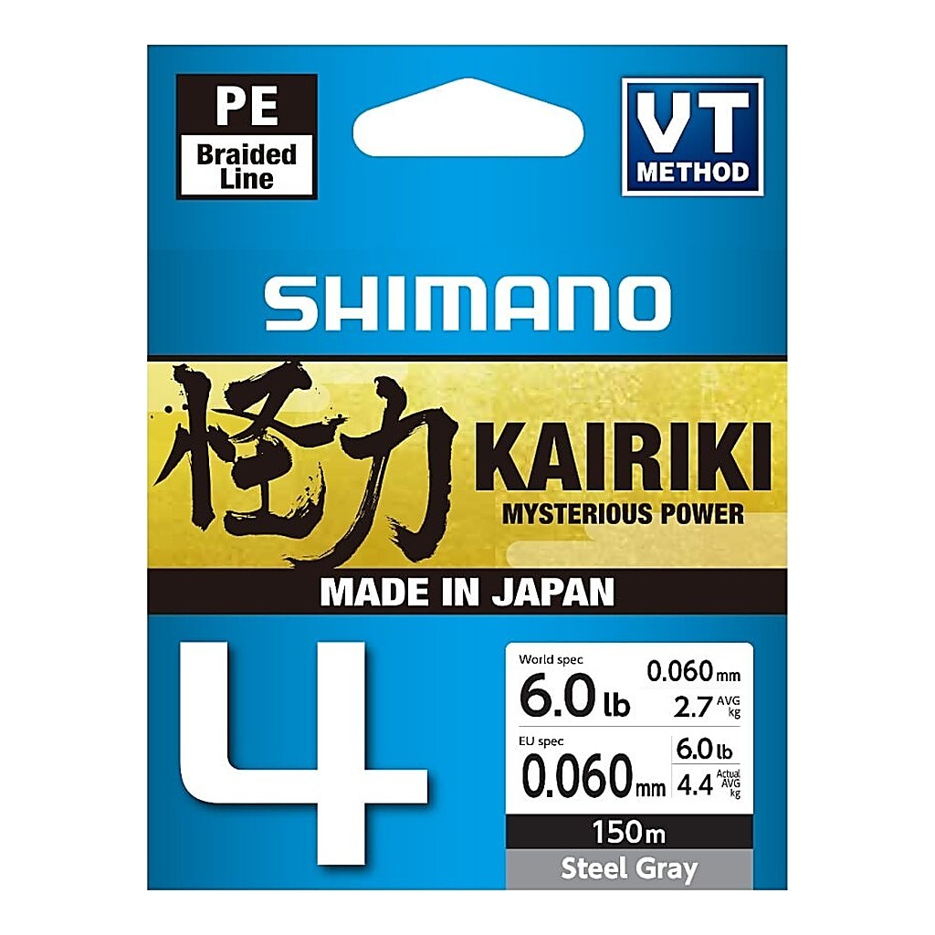 Shimano Line Kairiki 4 150m 0.06mm 4.4kg Steel Gray i gruppen Fiskelinor / Flätlinor & Superlinor hos Sportfiskeprylar.se (5000041961DO)