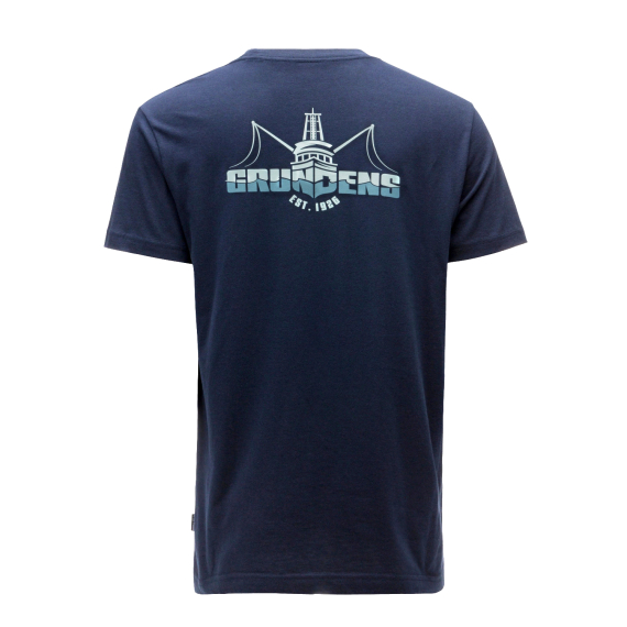 Grundéns Logo Boat SS T-Shirt Dark Navy i gruppen Kläder & Skor / Kläder / T-shirts hos Sportfiskeprylar.se (50378-425-0014r)