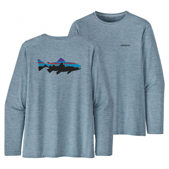 Patagonia M\'s L/S Cap Cool Daily Fish Graphic Shirt Fitz Roy Trout: Steam Blue X-Dye i gruppen Kläder & Skor / Kläder / Tröjor / Långärmade T-shirts hos Sportfiskeprylar.se (52147-FTBXr)