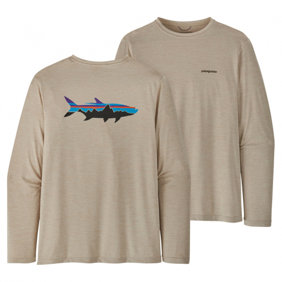 Patagonia M\'s L/S Cap Cool Daily Fish Graphic Shirt Fitz Roy Tarpon: Pumice X-Dye i gruppen Kläder & Skor / Kläder / Tröjor / Långärmade T-shirts hos Sportfiskeprylar.se (52147-FZPXr)