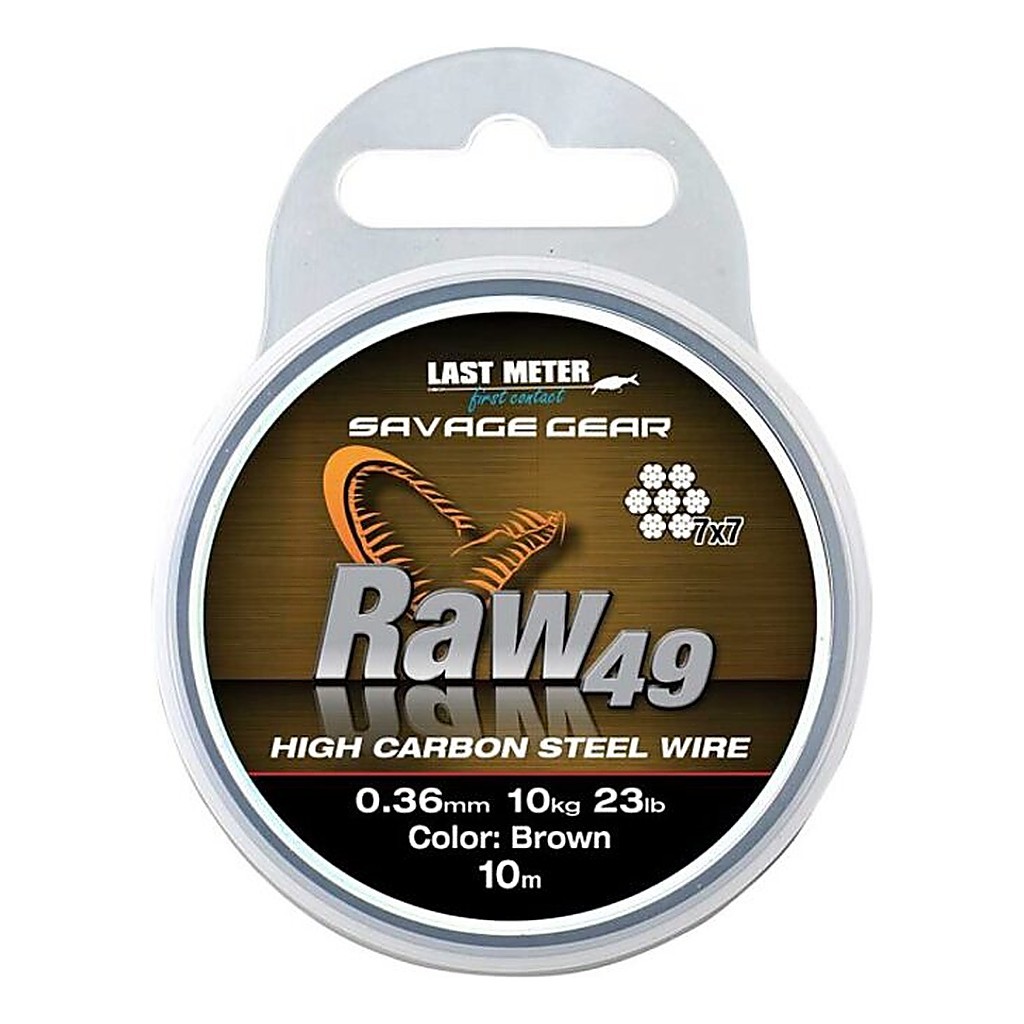 Savage Gear Raw49 Uncoated Brown 10m i gruppen Krok & Småplock / Tafsar & Tafsmaterial / Tafsmaterial / Wire hos Sportfiskeprylar.se (54894r)
