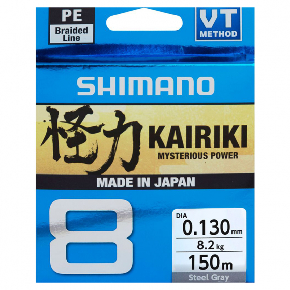 Shimano Kairiki 8, 150m Steel Gray i gruppen Fiskelinor / Flätlinor & Superlinor hos Sportfiskeprylar.se (59WPLA58R12r)