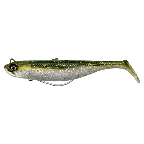 Savage Gear Savage Minnow Weedless 12.5cm 28g Sinking 2+1 - Green Silver i gruppen Fiskedrag / Jiggar & Gummibeten / Abborrjiggar & Gösjiggar hos Sportfiskeprylar.se (72444)