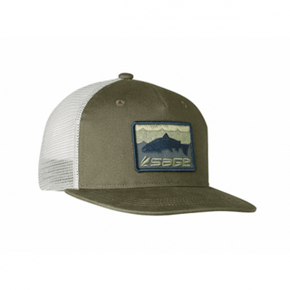 Sage Patch Trucker Green - Brown Trout One Size i gruppen Kläder & Skor / Kepsar & Huvudbonader / Kepsar / Truckerkepsar hos Sportfiskeprylar.se (7248-402-OS)