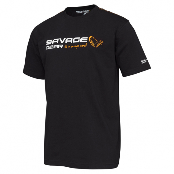Savage Gear Signature Logo T-Shirt, Black Ink i gruppen Kläder & Skor / Kläder / T-shirts hos Sportfiskeprylar.se (73644r)