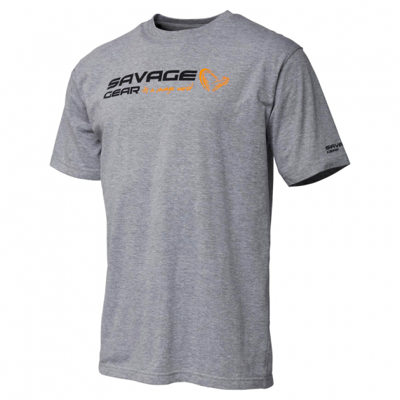 Savage Gear Signature Logo T-Shirt, Grey Melange i gruppen Kläder & Skor / Kläder / T-shirts hos Sportfiskeprylar.se (73649r)