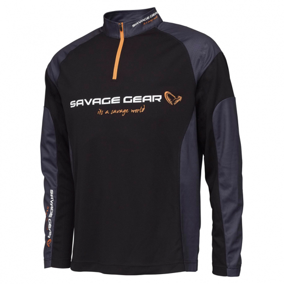 Savage Gear Tournament Gear Shirt 1/2 Zip, Black Ink i gruppen Kläder & Skor / Kläder / Tröjor / Långärmade T-shirts hos Sportfiskeprylar.se (73682r)