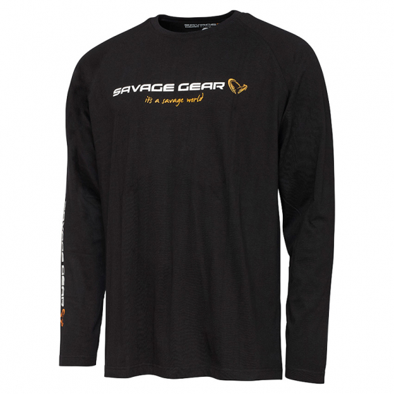Savage Gear Signature Logo Long Sleeve T-Shirt Black Caviar i gruppen Kläder & Skor / Kläder / Tröjor / Långärmade T-shirts hos Sportfiskeprylar.se (73909r)
