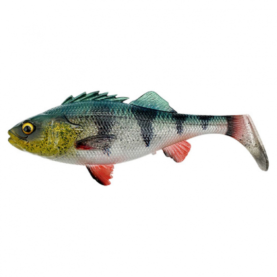 Savage Gear 4D Perch Shad (Bulk) 12.5cm 20g - Green Silver i gruppen Fiskedrag / Jiggar & Gummibeten / Gäddjiggar hos Sportfiskeprylar.se (73958)