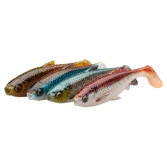 Savage Gear 3D River Roach (4-pack) 14cm 28g - Clear Water Mix i gruppen Fiskedrag / Betespaket hos Sportfiskeprylar.se (74307)
