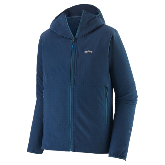 Patagonia M\'s R1 TechFace Fitz Roy Trout Hoody, Tidepool Blue i gruppen Kläder & Skor / Kläder / Jackor / Vindjackor hos Sportfiskeprylar.se (81786-TIDB-Sr)