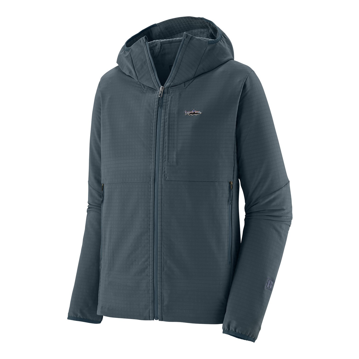 Patagonia M\'s R1 TechFace Fitz Roy Trout Hoody SMTB i gruppen Kläder & Skor / Kläder / Jackor / Vindjackor hos Sportfiskeprylar.se (81787-SMTB-XXLr)