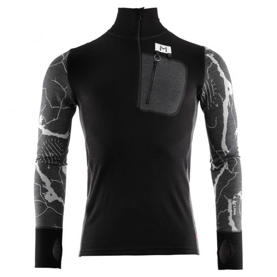 Aclima Lars Monsen Femunden Polo M\'s Jet Black/Marengo/Femunden Dark i gruppen Kläder & Skor / Kläder / Underställ & Underkläder / Underställströjor hos Sportfiskeprylar.se (90-107597r)