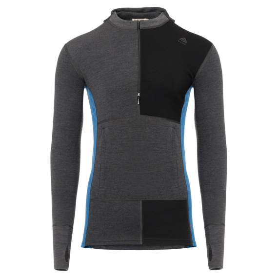 Aclima WarmWool Hoodsweater w/zip M\'s Marengo/Jet Black/Corsair i gruppen Kläder & Skor / Kläder / Underställ & Underkläder / Underställströjor hos Sportfiskeprylar.se (90-108795r)