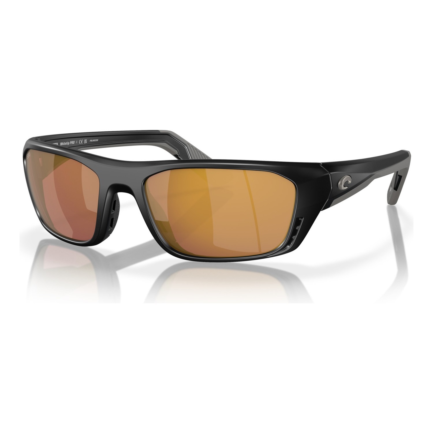 Costa Whitetip Pro-Matte Black-Gold Mirror 580G i gruppen Kläder & Skor / Solglasögon / Polariserade Solglasögon hos Sportfiskeprylar.se (91150657)