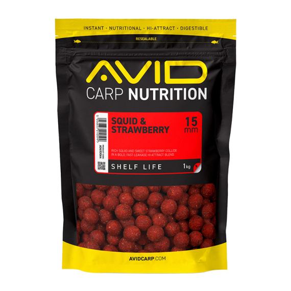 Avid Squid & Strawberry Boilies 1kg i gruppen Fiskedrag / Boilies, Krokbeten & Mäsk hos Sportfiskeprylar.se (A0650064r)