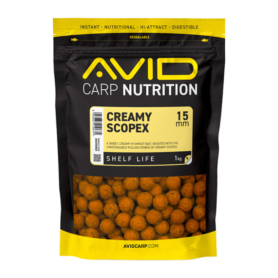 Avid Creamy Scopex Boilies - 1kg i gruppen Fiskedrag / Boilies, Krokbeten & Mäsk hos Sportfiskeprylar.se (A0650068r)