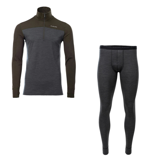 Aclima LightWool 180 Polo w/zip & Longs M\'s Tarmac/Marengo i gruppen Kläder & Skor / Kläder / Underställ & Underkläder hos Sportfiskeprylar.se (ACLLW180SET)