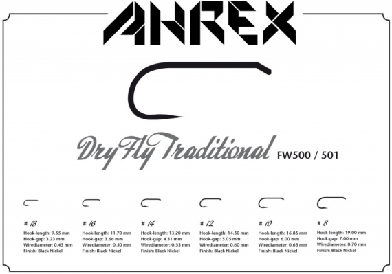 Ahrex FW500 - Dry Fly Traditional #8 i gruppen Krok & Småplock / Krok / Flugbindningskrok hos Sportfiskeprylar.se (AFW5008)