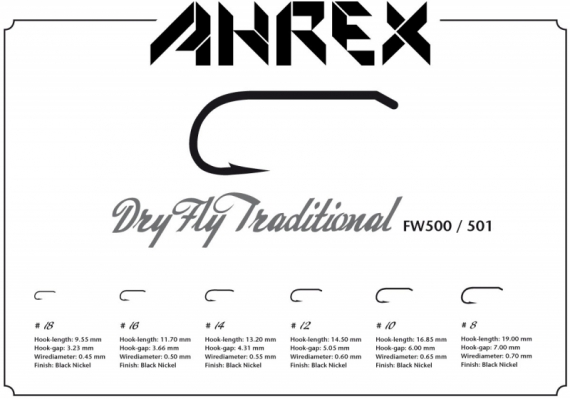 Ahrex FW501 - Dry Fly Traditional Barbless #8 i gruppen Krok & Småplock / Krok / Flugbindningskrok hos Sportfiskeprylar.se (AFW501-8)