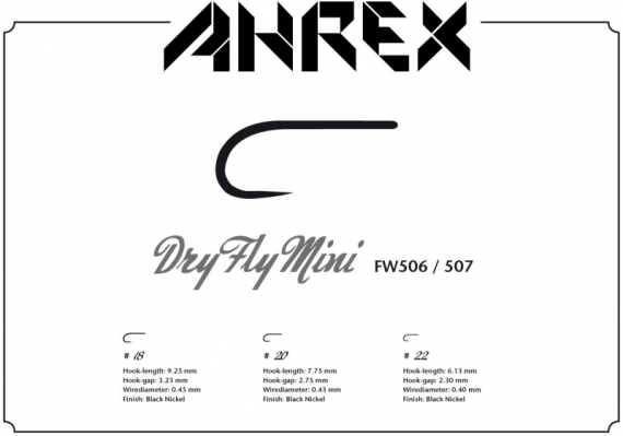 Ahrex FW507 - Dry Fly Mini - Barbless #18 i gruppen Krok & Småplock / Krok / Flugbindningskrok hos Sportfiskeprylar.se (AFW507-18)