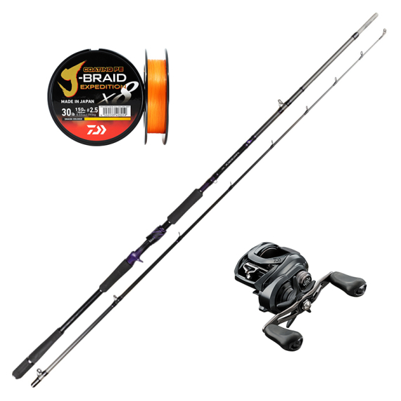 Daiwa Prorex Ags Baitcast 8\'4\'\' 170g Big Rubber Combo i gruppen Fiskeset / Spinnfiskeset / Spinnfiskeset Gädda hos Sportfiskeprylar.se (AGSBIGRUBBERTATULASET)