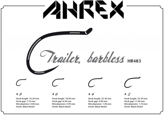 Ahrex HR483 - Trailer Hook Barbless #8 i gruppen Krok & Småplock / Krok / Flugbindningskrok hos Sportfiskeprylar.se (AHR483-8)