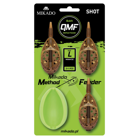 Mikado Method Feeder Shot Q.M.F. Set L i gruppen Krok & Småplock / Riggtillbehör / Feeders hos Sportfiskeprylar.se (AMFS-QMF-3L-SETB)