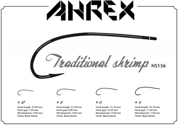 Ahrex NS156 - Traditional Shrimp i gruppen Krok & Småplock / Krok / Flugbindningskrok hos Sportfiskeprylar.se (ANS156-8r)