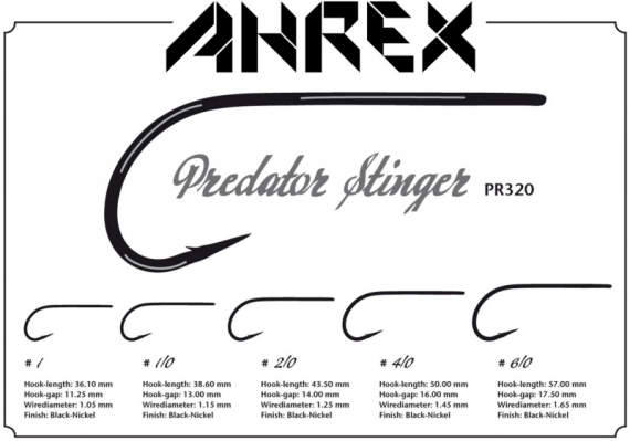 Ahrex PR320 - Predator Stinger #4/0 i gruppen Krok & Småplock / Krok / Flugbindningskrok hos Sportfiskeprylar.se (APR320-4_0)