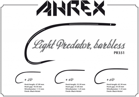 Ahrex PR351 - Light Predator, Barbless #2/0 i gruppen Krok & Småplock / Krok / Flugbindningskrok hos Sportfiskeprylar.se (APR351-2_0)