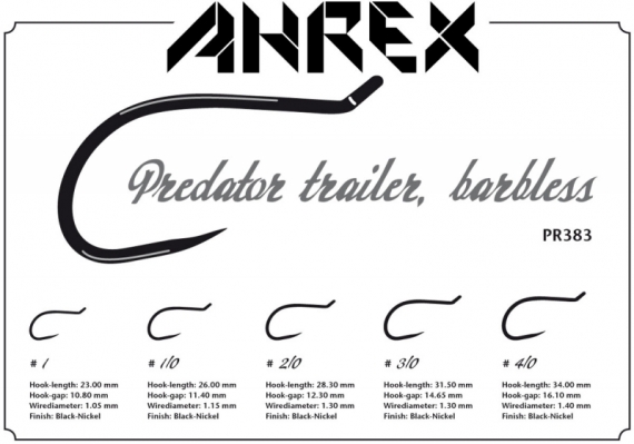 Ahrex PR383 - Predator Trailer Hook, Barbless i gruppen Krok & Småplock / Krok / Flugbindningskrok hos Sportfiskeprylar.se (APR383-2_0r)