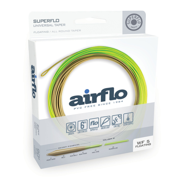 Airflo Superflo Universal Taper Flyt i gruppen Fiskelinor / Flugfiskelinor / Enhandslinor hos Sportfiskeprylar.se (ASF-UT-WF3F-MOSS-CHARTr)