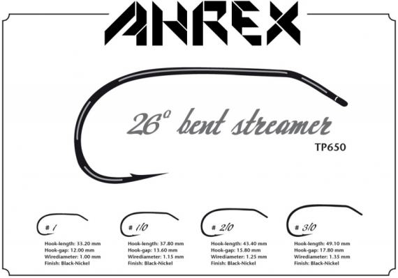Ahrex TP650 - 26 degree Bent Streamer #1 i gruppen Krok & Småplock / Krok / Flugbindningskrok hos Sportfiskeprylar.se (ATB650-1)