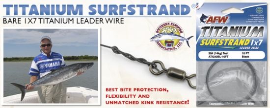 American Fishing Wire Titanium Surfstrand Bare 1x7 Titanium Leader Wire 