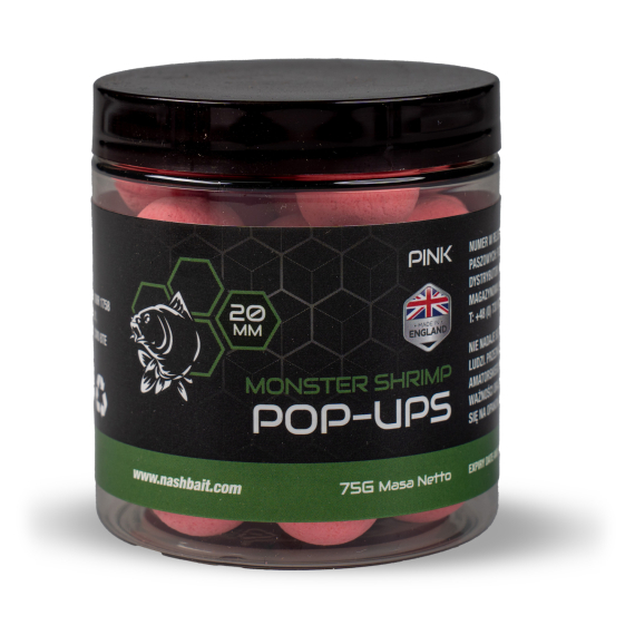 Nash Monster Shrimp Pop Ups i gruppen Fiskedrag / Boilies, Krokbeten & Mäsk / Popups & Wafters hos Sportfiskeprylar.se (B6526-TPr)