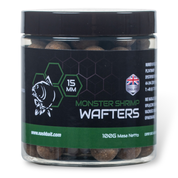 Nash Monster Shrimp Wafters i gruppen Fiskedrag / Boilies, Krokbeten & Mäsk / Popups & Wafters hos Sportfiskeprylar.se (B6546-TPr)