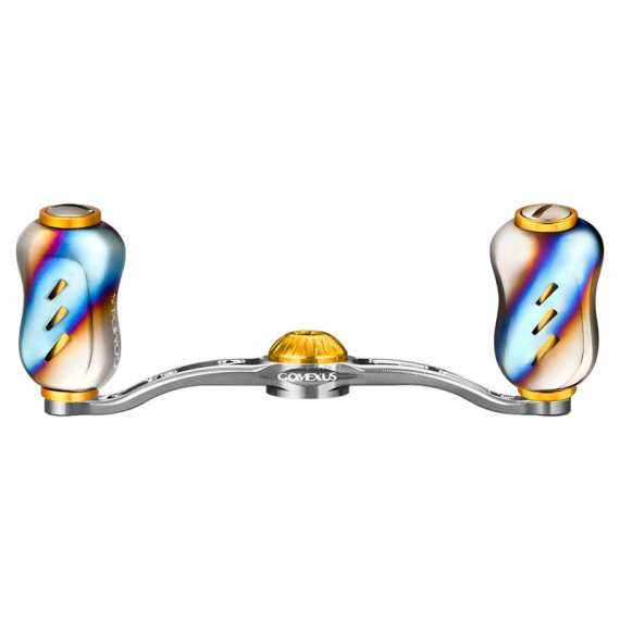 Gomexus 100mm Aluminium Handle with 22mm Titanium Knob 8x5mm - Silver & Gold i gruppen Fiskerullar / Tillbehör Fiskerullar / Vevhandtag hos Sportfiskeprylar.se (BD100T22GDX1)