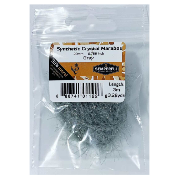 Semperfli Synthetic Crystal Marabou 20mm - Dark Gray i gruppen Krok & Småplock / Flugbindning / Flugbindningsmaterial / Garn & Chenille hos Sportfiskeprylar.se (BMAR100DGR)