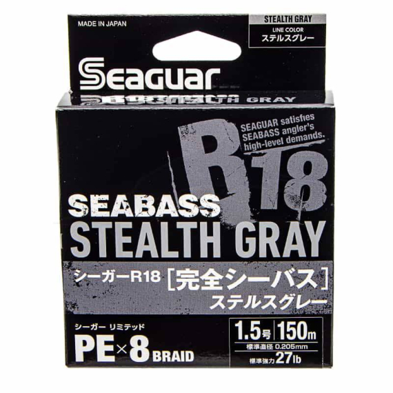 Seaguar R18 Kanzen Seabass 150m Stealth Grey i gruppen Fiskelinor / Flätlinor & Superlinor hos Sportfiskeprylar.se (BOB-00-SEAGUAR-00-0055r)