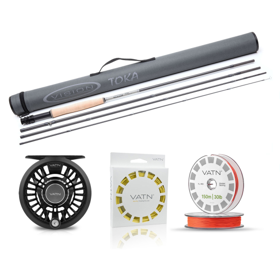 Vision Toka / VATN Dry Fly Flugset 8\' #4 i gruppen Fiskeset / Flugfiskeset / Flugfiskeset Enhands hos Sportfiskeprylar.se (BUNDLE_VTO4804-DRY)