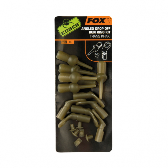 Fox Edges Angled Drop Off Run Ring Kit Trans Khaki 6-pack i gruppen Krok & Småplock / Riggtillbehör / Krympslang & Sleeves hos Sportfiskeprylar.se (CAC600)