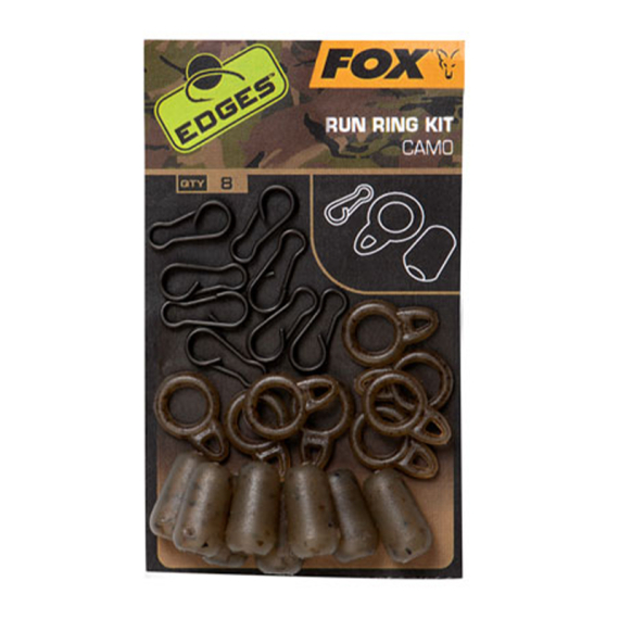 Fox Edges Camo Run Ring Kit 8-pack i gruppen Krok & Småplock / Riggtillbehör / Övriga Riggtillbehör hos Sportfiskeprylar.se (CAC772)