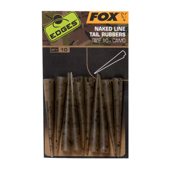 Fox Edges Camo Naked Line Tail Rubbers Size 10 10-pack i gruppen Krok & Småplock / Riggtillbehör / Övriga Riggtillbehör hos Sportfiskeprylar.se (CAC777)