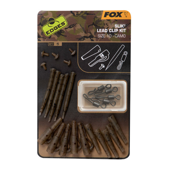 Fox Edges Camo Slik Lead Clip Kit Size 10 5-pack i gruppen Krok & Småplock / Riggtillbehör / Övriga Riggtillbehör hos Sportfiskeprylar.se (CAC779)