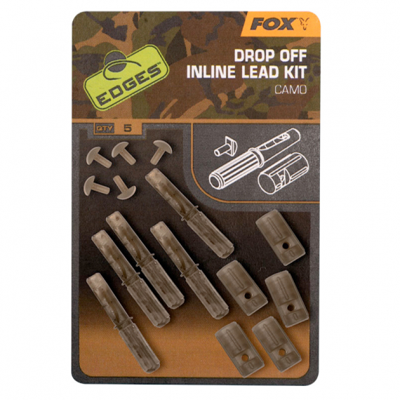 Fox Edges Camo Inline Lead Drop Off Kits 5pcs i gruppen Krok & Småplock / Riggtillbehör / Lead Clips hos Sportfiskeprylar.se (CAC782)
