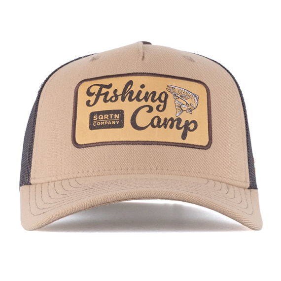 SQRTN Fishing Camp Trucker Cap Khaki i gruppen Kläder & Skor / Kepsar & Huvudbonader / Kepsar / Truckerkepsar hos Sportfiskeprylar.se (CAP-323-OSFA)