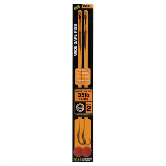 Fox Edges Wide Gape 2 - 35lb Camotex Semi Stiff (2-pack) i gruppen Krok & Småplock / Färdiga Riggar / Färdiga Specimenriggar hos Sportfiskeprylar.se (CCR175)