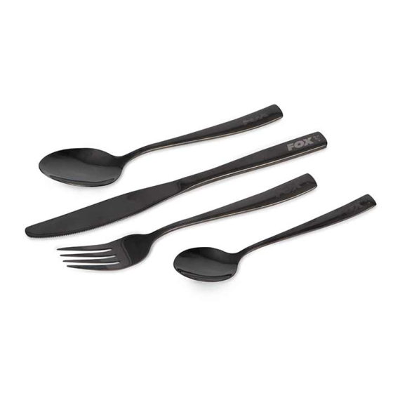Fox Cookware Black Stainless Cutlery Set i gruppen Outdoor / Friluftskök & Redskap / Stormkök & Friluftskök hos Sportfiskeprylar.se (CCW041)