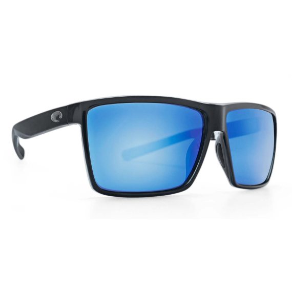 Costa Rincon Shiny Black (Glas) - Blue Mirror 580G i gruppen Kläder & Skor / Solglasögon / Polariserade Solglasögon hos Sportfiskeprylar.se (CO-RIN11-OBMGLP)